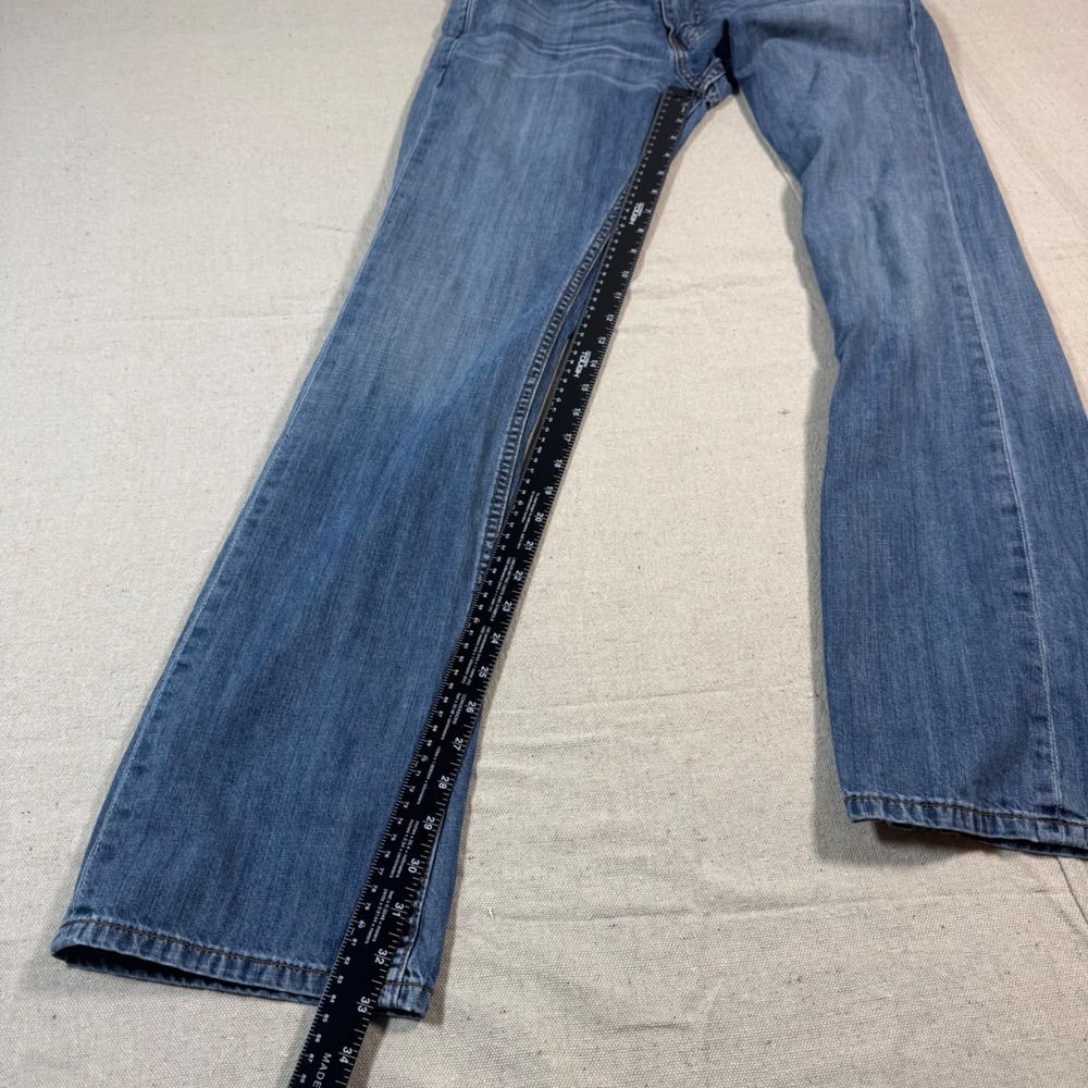 Levi's 527 Slim Bootcut Jeans Mens W32 L34 Blue Medium Wash Whiskering Cotton - Picture 11 of 12